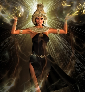 A Illustration Showing The Beginning Of Egypt With Isis, The Earthly/Universal Mother (Her Womb Symbolically Was The Benben Stone) & The "Light" Coming Upon Her Is The Spirit Of Atum, The Universal Father & Creator Of The Universe.